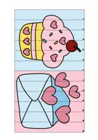 Vorschau - Mal- und Bastelvorlagen - Zickzack Valentinstagsbild, Kunst Grundschule - Seite 3
