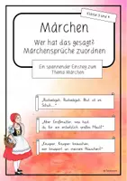 Vorschau - Poster - Spannender Märcheneinstieg - Märchensprüche zuordnen - Deckblatt