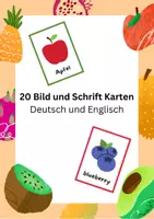 Vorschau - Bildkarten - Bild Wort Karten Deutsch und Englisch Thema Obst - Deckblatt