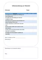 Vorschau - Anderer Materialtyp - Selbsteinschätzung mündliche Mitarbeit (alle Klassenstufen) - Deckblatt