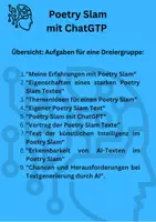 Vorschau - Stundenentwürfe - Poetry Slam mit ChatGPT - Eine Unterrichtsreihe zum Thema ChatGPT für 6-8 UE - Seite 1