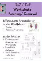 Vorschau - Unterrichtsreihen - DaZ/ DaF Wortschatz: Karneval/ Fasching - Seite 1