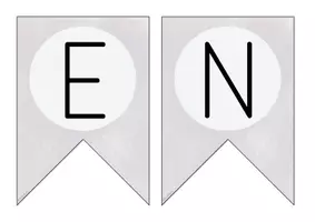 Vorschau - Anderer Materialtyp - Wimpelkette Englisch grau - Deckblatt