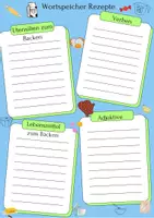 Vorschau - Merkblätter - Wortspeicher Rezepte - Deckblatt
