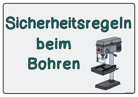 Vorschau - Poster - Sicherheitsregeln beim Bohren (Ständerbohrmaschine) - Seite 1