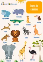 Aperçu - Affichage - Affiche - Animaux La Savane - Graines d'O - Page de couverture