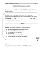 Vorschau - Merkblätter - Merkblatt Inhaltsangabe schreiben - Seite 1