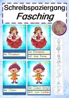 Vorschau - Bildkarten - Schreibspaziergang: Fasching (Wörter und erste Sätze) - Deckblatt