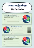 Vorschau - Anderer Materialtyp - Hausaufgabengutschein - Deckblatt