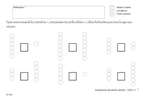 Aperçu - Feuilles d'exercices - MONTESSORI : Les perles colorées (comparaison) : Livret d'exercices - Page 1