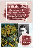 Vorschau - Test - Klausuren mit EHZ - 2 Versionen - Gedichtanalyse - Lyrik des Expressionismus - Georg Heym: Die Stadt - Epochenvergleich mit Romantik - Großstadtlyrik - Deckblatt