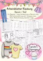 Vorschau - Arbeitsblätter - Deutsch/ DaZ - Arbeitsblätter Kleidung - Sprachförderung, Wortschatz, Inklusion - Deckblatt
