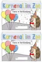 Vorschau - Arbeitsblätter - Tiere in Verkleidung zum Bilderbuch "Karneval im Zoo" - Seite 1