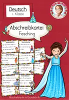 Vorschau - Stationenlernen - Abschreibkartei Fasching Grundschrift | Deutsch Klasse 1 - Deckblatt