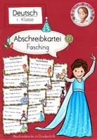 Vorschau - Stationenlernen - Abschreibkartei Fasching Druckschrift (Klasse 1) Deutsch - Deckblatt