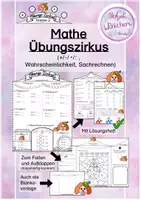 Vorschau - Arbeitsblätter - Mathe Übungszirkus Klasse 2 (+ - * : , Wahrscheinlichkeit) - Deckblatt