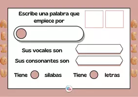 Vista previa - Hojas de trabajo - PLANTILLA PARA ANALIZAR PALABRAS - página 1