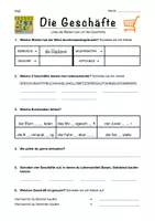 Vorschau - Arbeitsblätter - DaZ: Orte und Einkaufen in der Stadt - Geschäfte - Rätsel - Deckblatt