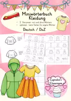 Vista previa - Hojas de trabajo - Aléman - ropa - diccionario de imágenes - Kleidung - Picture dictionary - Deutsch - accordion book - Portada