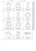Vista previa - Hojas de trabajo - Aléman - ropa - diccionario de imágenes - Kleidung - Picture dictionary - Deutsch - accordion book - página 2