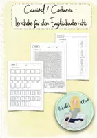 Vorschau - Arbeitsblätter - Fasching / Karnval - Kostüme - Lerntheke für den Englischunterricht - Deckblatt