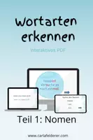 Vorschau - Spiele - Wortarten erkennen: Teil 1 Nomen mit und ohne Silbenschrift - Deckblatt