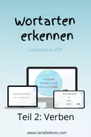 Vorschau - Spiele - Wortarten erkennen: Teil 2 Verben mit und ohne Silbenschrift - Deckblatt