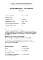 Vorschau - Stundenentwürfe - UPP Philosophie / Schriftliche Arbeit / Platons Idealstaat - Deckblatt