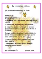 Aperçu - Apprentissages en autonomie - La récolte de nectar jeu de loto sur les tables de division de 2 à 10 - Page de couverture