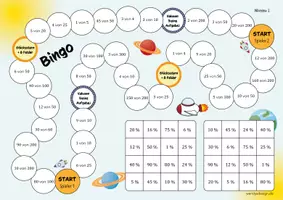 Vorschau - Arbeitsblätter - PROZENTSATZ berechnen - Spiel - Seite 1
