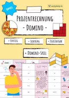Vorschau - Arbeitsblätter - PROZENTRECHNUNG Domino SPIEL - Deckblatt