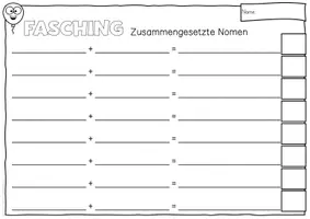 Vorschau - Unterrichtsreihen - Zusammengesetzte Nomen - Wörtersuche Fasching / Karneval - Seite 1
