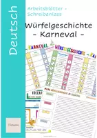 Vorschau - Arbeitsblätter - Würfelgeschichte - Karneval / Fasching - Deckblatt