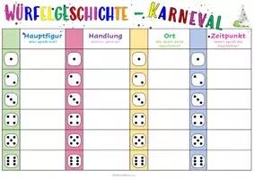 Vorschau - Arbeitsblätter - Würfelgeschichte - Karneval / Fasching - Seite 3