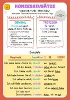 Vorschau - Arbeitsblätter - Materialpaket: Konzessivsätze (obwohl und trotzdem) - Deckblatt