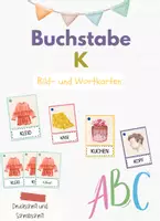 Vorschau - Stationenlernen - Buchstabe K Bildkarten, Alphabetisierung, DaZ, Deutsch - Deckblatt