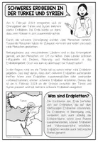 Vorschau - Arbeitsblätter - Erdbeben in der Türkei und Syrien - Lesetext + Aufgaben (+Kartenarbeit) - Seite 1