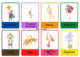 Vista previa - Tarjetas / Manipulativos - Circus flashcards! - página 2
