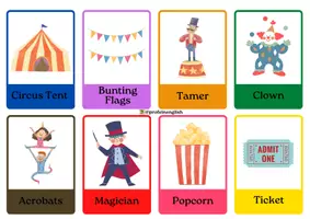 Vista previa - Tarjetas / Manipulativos - Circus flashcards! - página 3