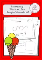 Vorschau - Arbeitsblätter - Lese-Training Wörter mit Ei ei Trainingsheftchen oder AB - Deckblatt
