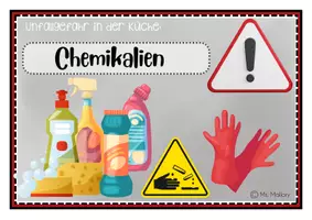 Vorschau - Poster - Unfallgefahren in der Schulküche - Bildkarten zum Aufhängen - Seite 1