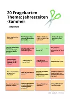 Vorschau - Arbeitsblätter - Sommer - Fragekarten - formell & informell - Deckblatt