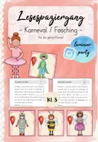 Vorschau - Arbeitsblätter - Lesespaziergang: Karneval / Fasching (Kl. 3) - Deckblatt