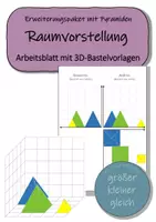 Vorschau - Arbeitsblätter - Erweiterungspaket Pyramiden: Grund-, Auf- und Kreuzriss - Arbeitsblatt mit 3D-Material - Deckblatt