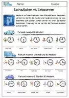 Vorschau - Arbeitsblätter - Uhrzeiten und Zeitspannen Arbeitsblätter Klasse 2 - 4 - Seite 1