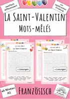 Vorschau - Arbeitsblätter - La Saint-Valentin: Mots mêlés / Suchsel Variante 2 (Französisch) - Deckblatt