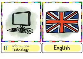 Vorschau - Fördermaterial/Inklusion - School Subjects Picture + Word Cards | Vocabulary | Classroom Management - Seite 3