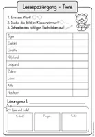 Vorschau - Arbeitsblätter - Lesespaziergang Zootiere (3-fach differenziert, Klasse 1-2) - Seite 3