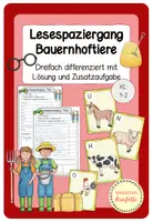 Vorschau - Arbeitsblätter - Lesespaziergang Bauernhoftiere (3-fach differenziert, Klasse 1-2) - Deckblatt