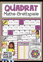 Vorschau - Spiele - QUADRAT (Umfang und Fläche) – 2 Mathe-Brettspiele - Deckblatt